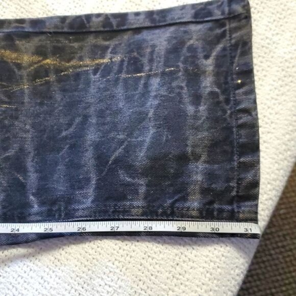 Lavish‎ Society Jet Black Gold Original Distressed Sz 40x32 Jeans w Pockets - Picture 9 of 9
